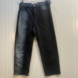 Hollister Curvy Ultra High-Rise Vintage Straight Colorblock Jeans W29 L25 Short